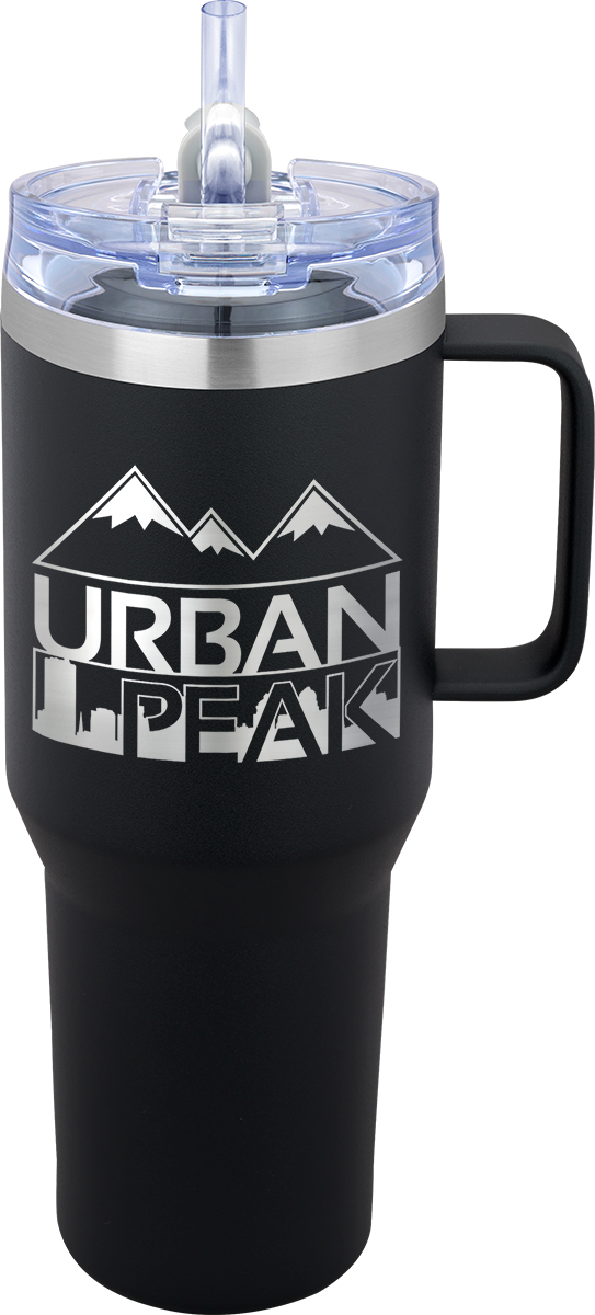  40 oz Urban Peak® Apex Ridge Vacuum Travel Mug - Decorated  - black