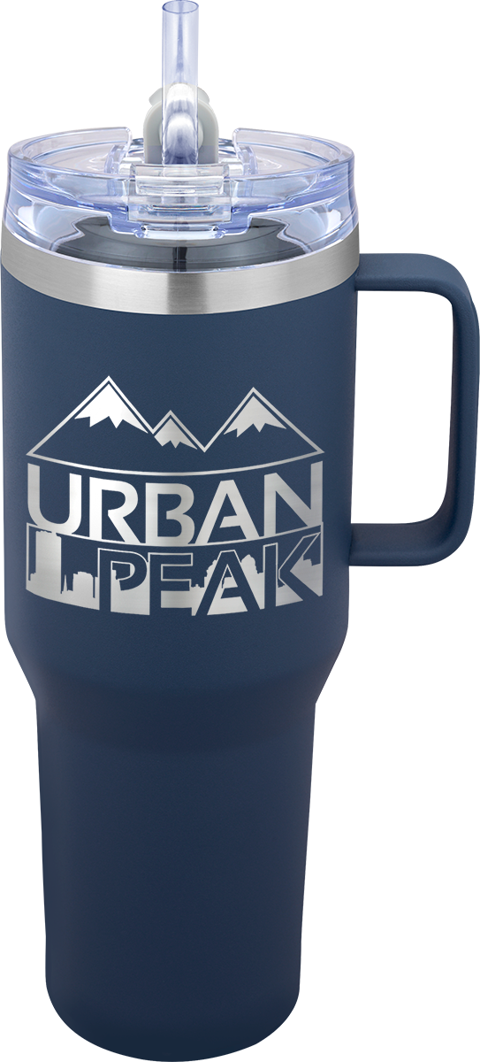  40 oz Urban Peak® Apex Ridge Vacuum Travel Mug - Decorated  - navyBlue