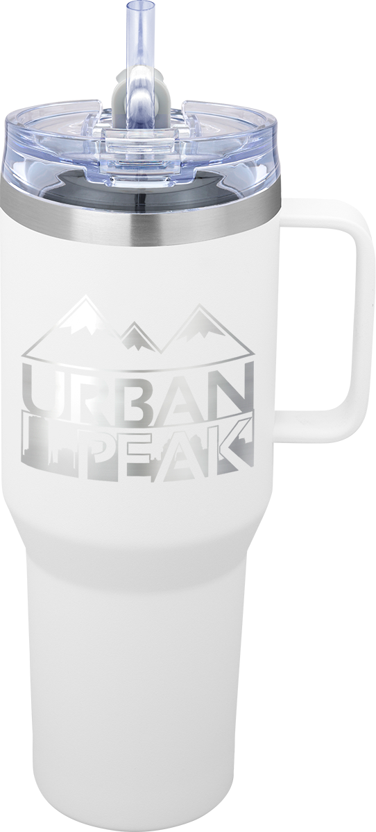  40 oz Urban Peak® Apex Ridge Vacuum Travel Mug - Decorated  - white