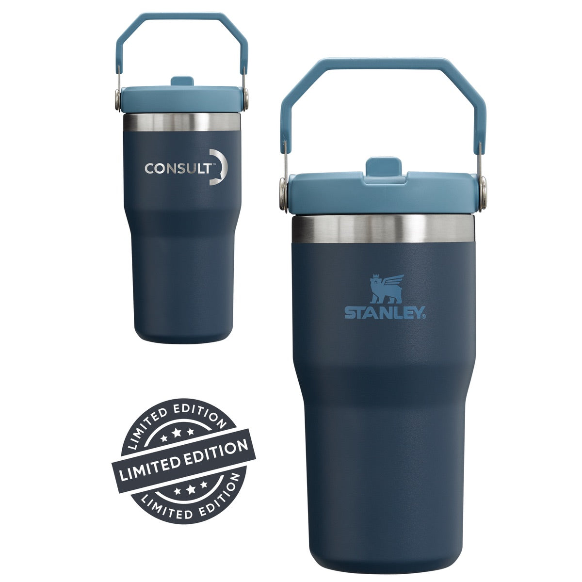  Stanley® 20oz IceFlow™ Flip Straw Tumbler - Decorated  - navyBlue